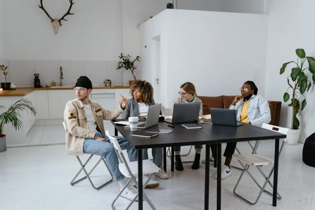People sitting at the table having a meeting