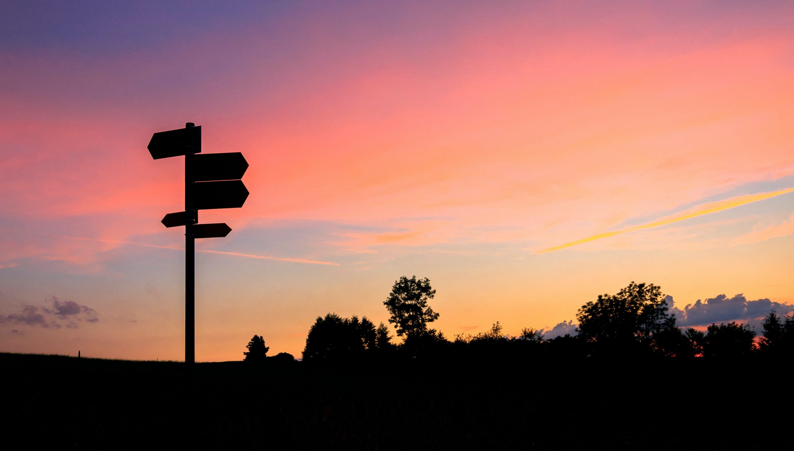 Silhouette of a signpost